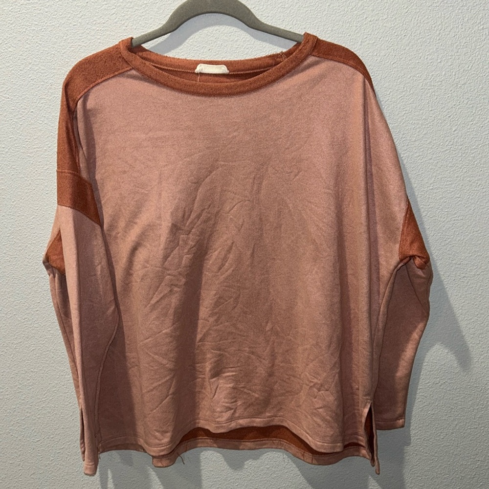 Faux suede long sleeve top large